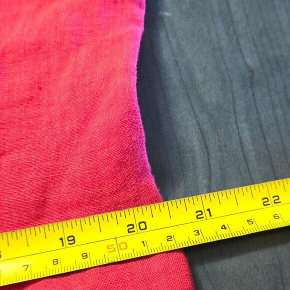 Red Linen embroidery Dress with Pockets size 14 XL - Picture 7 of 10